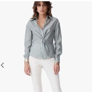 NWT Atoir Knotted Button Up Shirt Grey Mist
